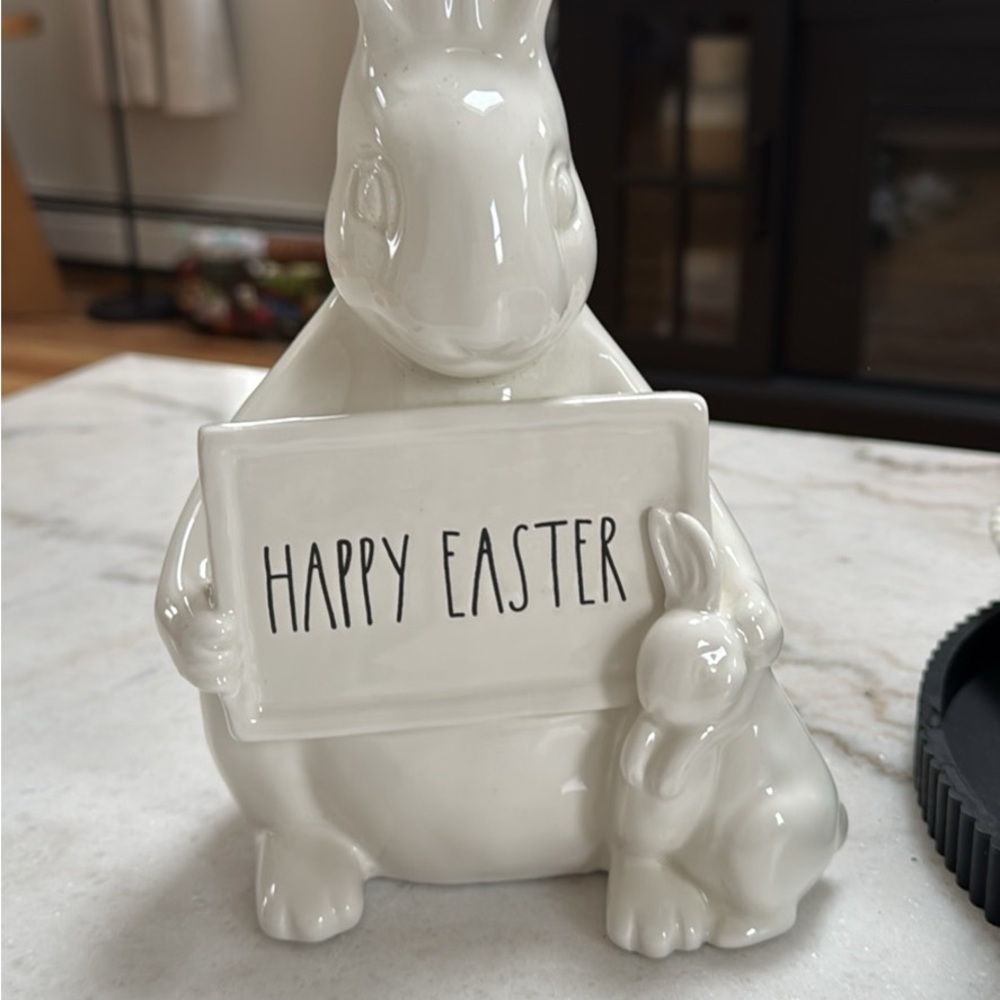 White Ceramic Easter Bunny Figurine